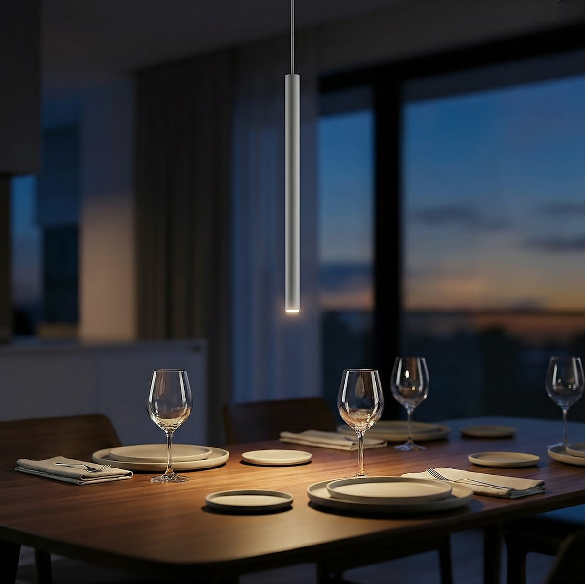 Lampada a sospensione SELTER in acciaio grigio