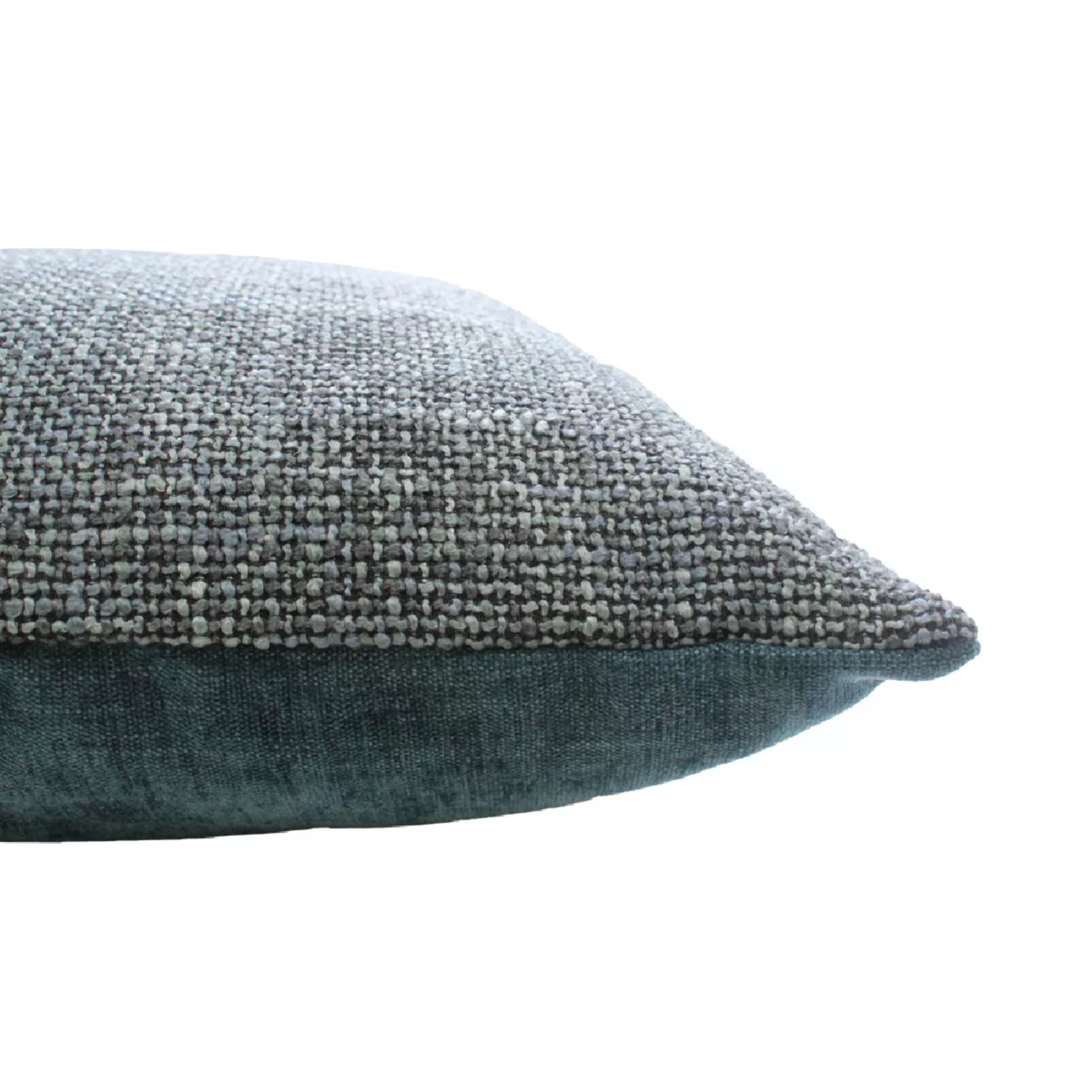Housse de coussin polyester jeu d'unis gris Tweed orage