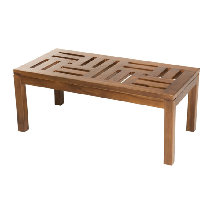 MAEVA - Table basse de jardin rectangulaire 100 x 50 cm en bois teck huilé