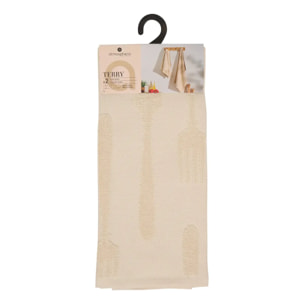 2 torchons Terry 70x45cm beige lin