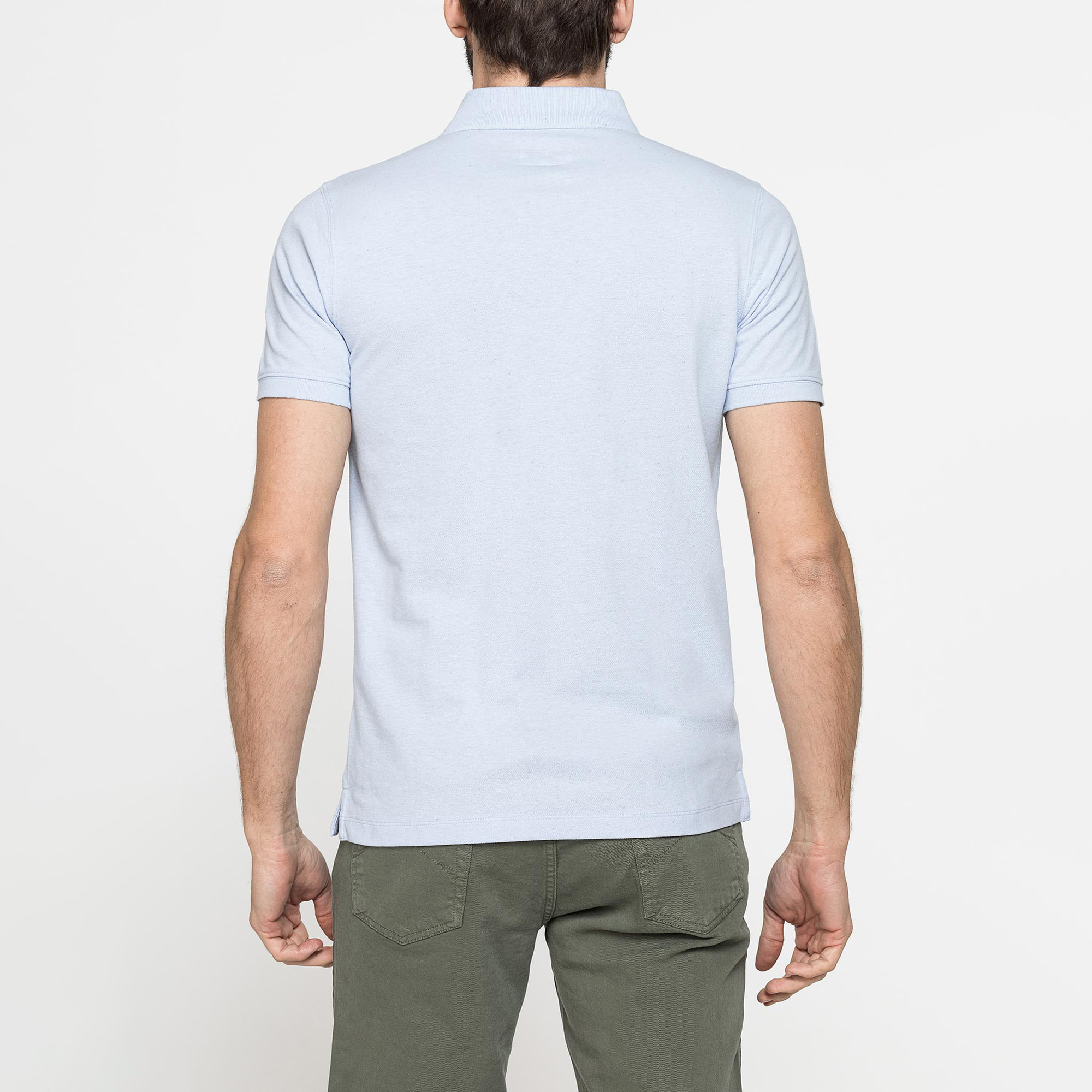 POLO MANICA CORTA IN COTONE E LINO