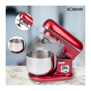 Robot pétrin multifonction 5L 1100W Bomann KM 6010 CB Rouge