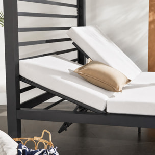 Lit de jardin 2 places structure aluminium gris foncé TALANA