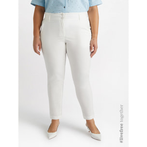 Fiorella Rubino - Pantalones de algodón y lyocell elástico - Blanco