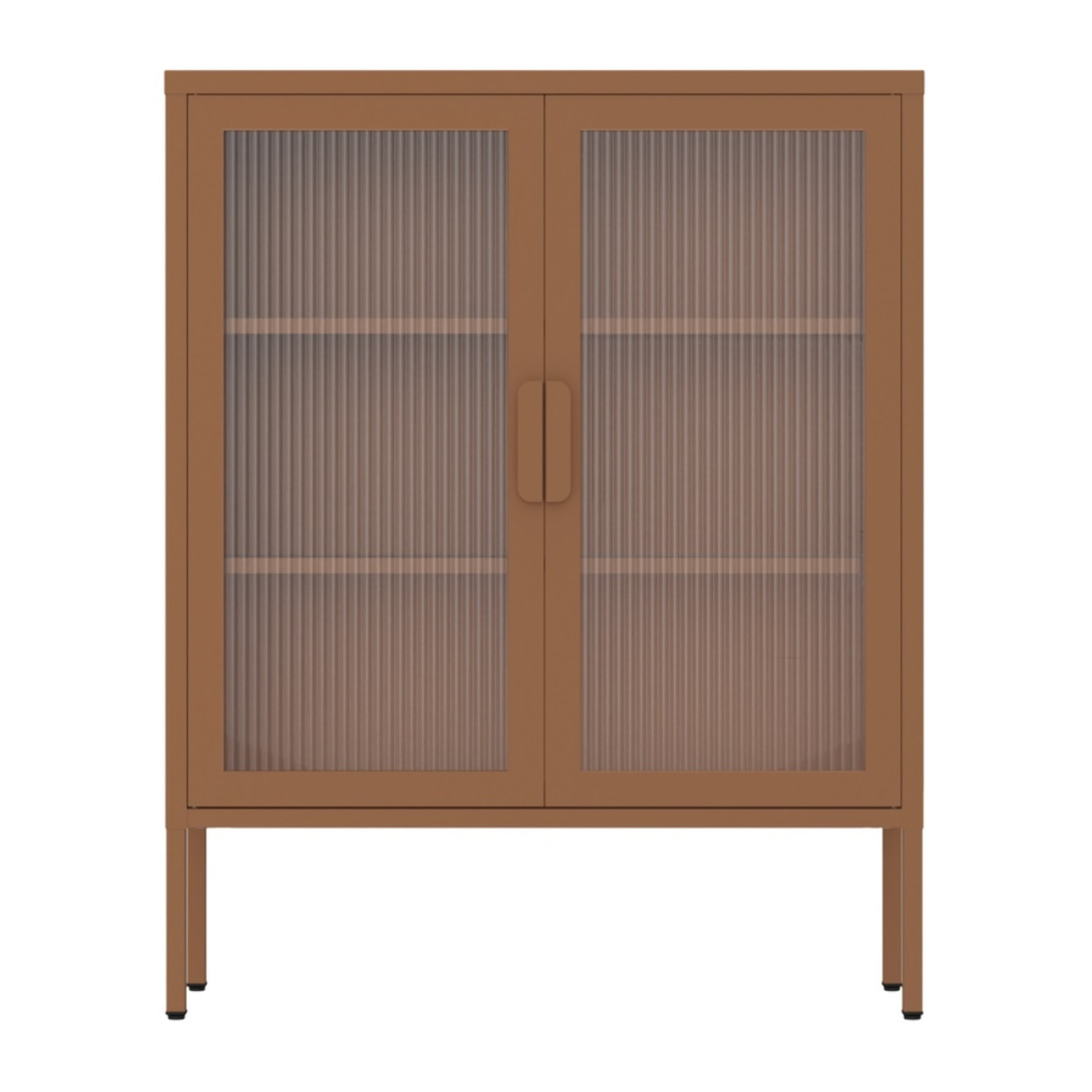 Vetrina in metallo 2 ante con ripiani 80x38x100h cm mattone - Pop