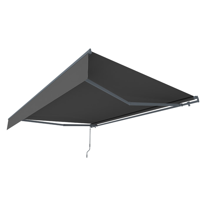 TULLY Store banne manuel 2,95 x 2,5 m en aluminium avec toile gris