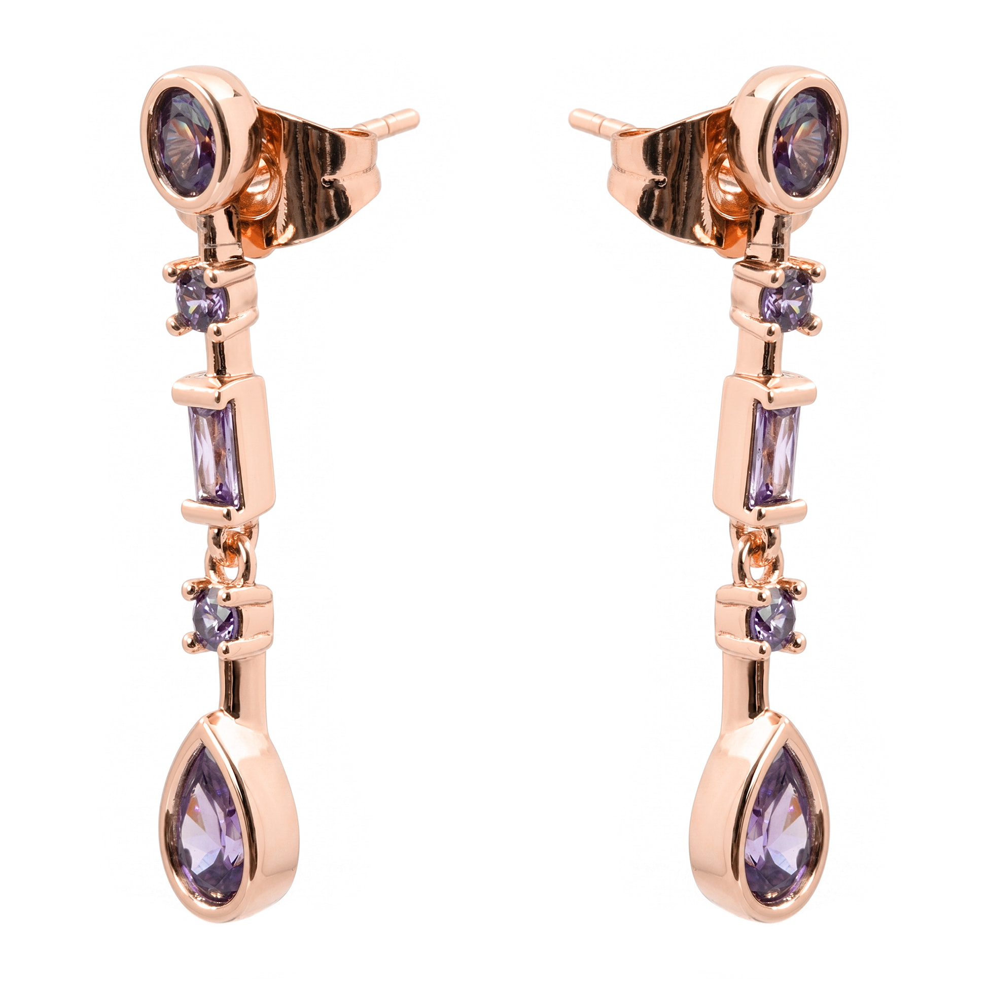 Pendientes Mobor acabado oro rosa 18k