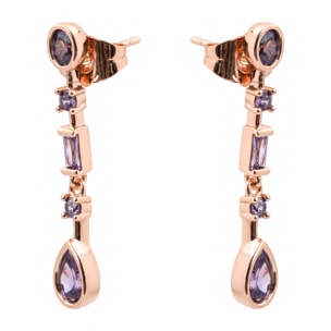 Pendientes Mobor acabado oro rosa 18k