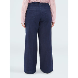 Fiorella Rubino - Jeans Wide Leg lavado azul marino - Azul