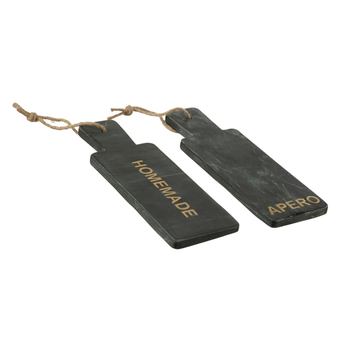 J-Line planche à fromage - noir/or - 2 pcs