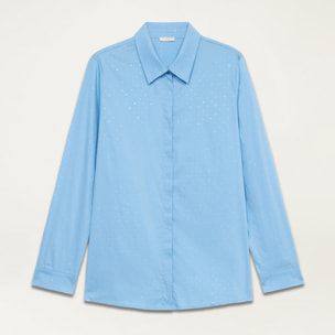 Oltre - Shirt with crystals - Light - blue