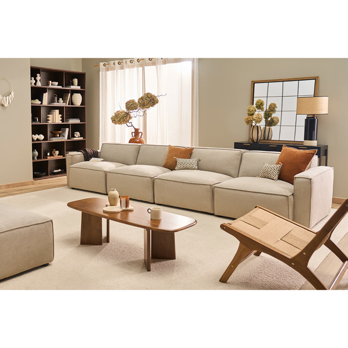 Module droit pour canapé en tissu chenille beige SPLIT