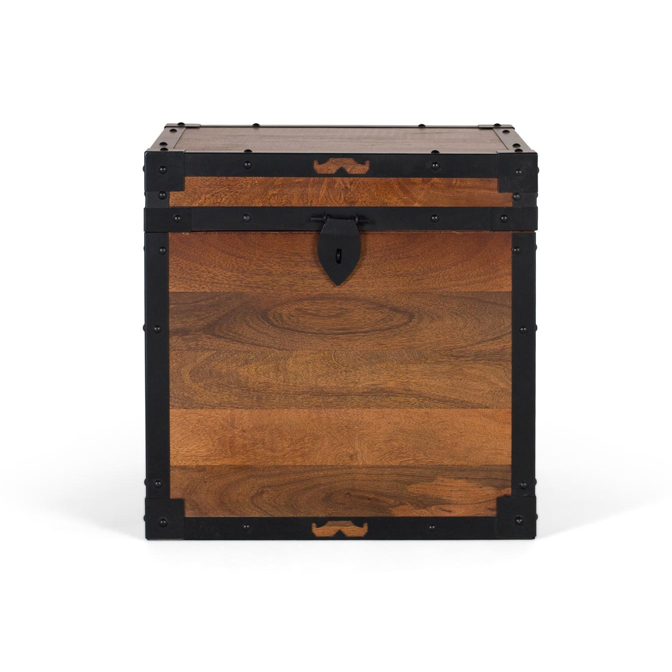 Baúle de Madera de Mango 50 Cm Estilo Industrial Moderno