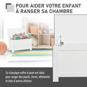 Coffre malle de rangement 81L x 40l x 46H cm MDF blanc