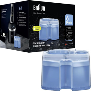 Cartouche nettoyante BRAUN nettoyante ShaverCare 3-en-1 pour rasoir x6 cartouches