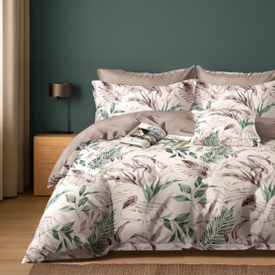 Parure housse de couette avec taie à volant 100% coton - Elisfilis