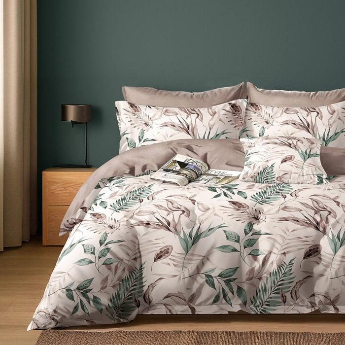 Parure housse de couette avec taie à volant 100% coton - Elisfilis