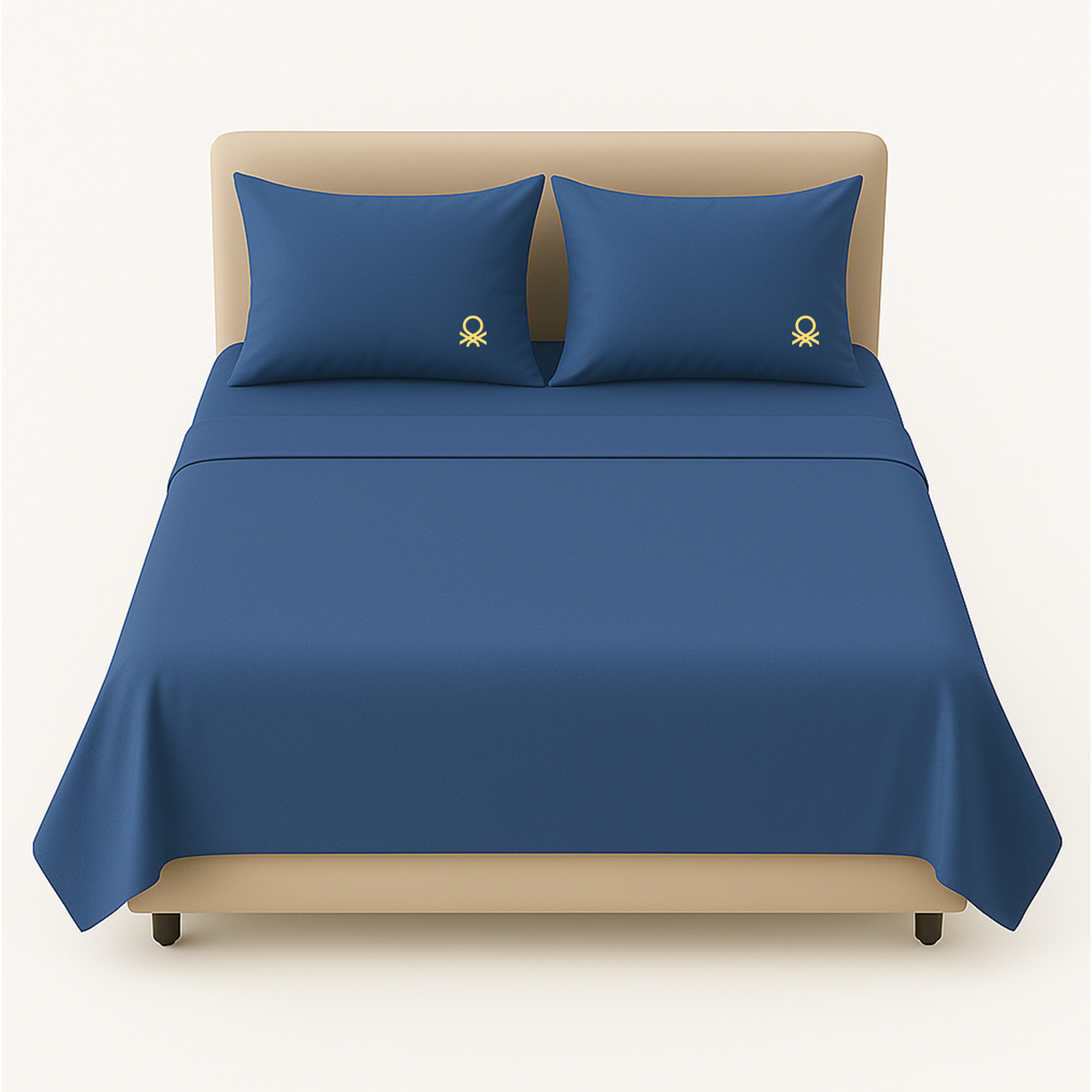 Set 4pzs sabana king: sabana plana (240x290cm c/ dobladillo simple 5cm) + sabana bajera (175x200+25cm flap) + 2 funda de almohada (50x80cm) 100% algo