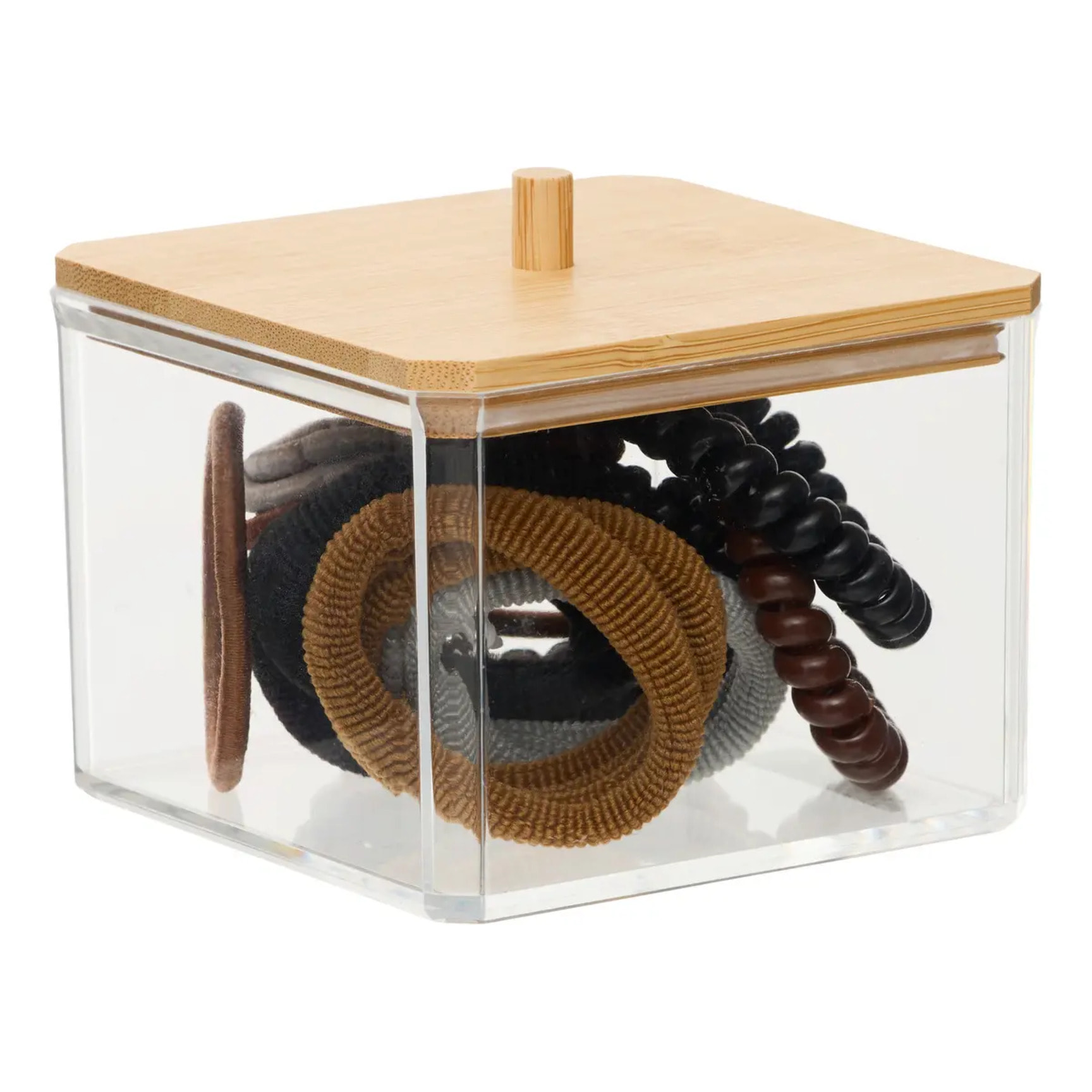 Boite avec 20 élastiques à cheveux assortis Selena beige