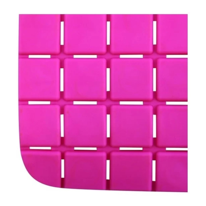 Tapis Fond de baignoire antidérapant Caoutchouc QUADRO 36x76Cm Rose Fuschia MSV