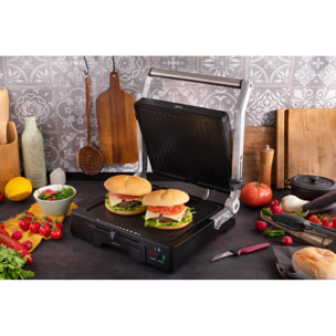 Parrilla eléctrica grill JATA GR1100 con placas mixtas (27,5 x 24 cm) antiadherentes. 2000 W