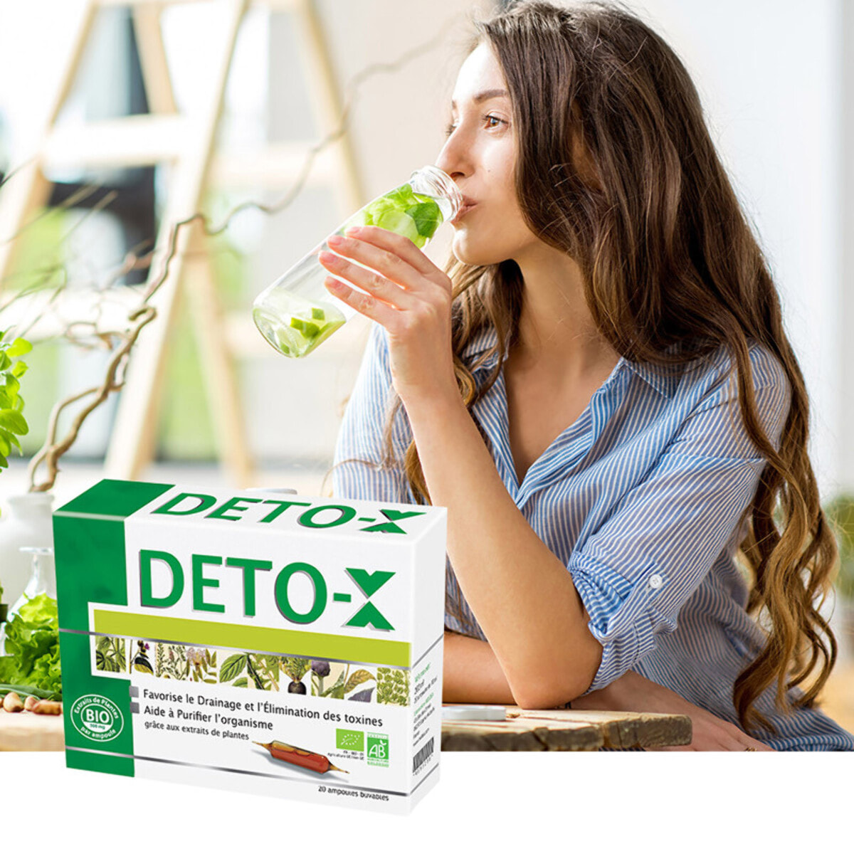 NUTRI EXPERT - Deto-X -Complément alimentaire BIO à base de plantes - Favorise le drainage et l'élimination des toxines - Cure de 20 j - Lot de 2 produits
