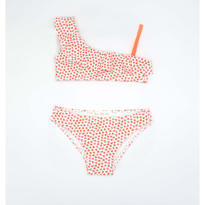 BIKINI ASIMETRICO ESTAMPADO MANZANITAS