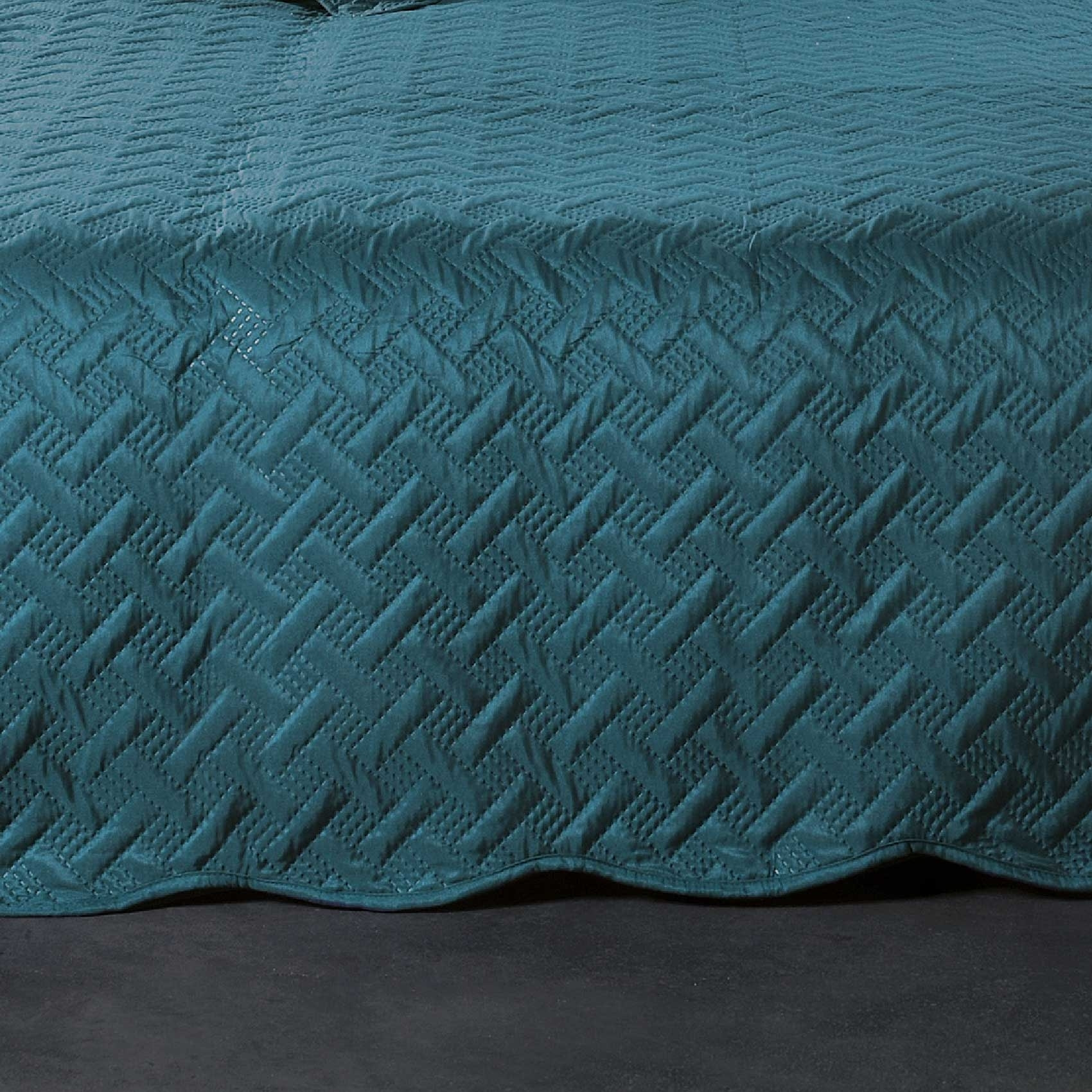 Couverture molletonné surpiquage graphique - Bleu Foncé