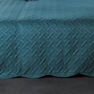 Couverture molletonné surpiquage graphique - Bleu Foncé