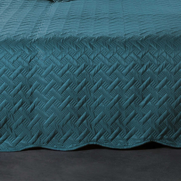 Couverture molletonné surpiquage graphique - Bleu Foncé