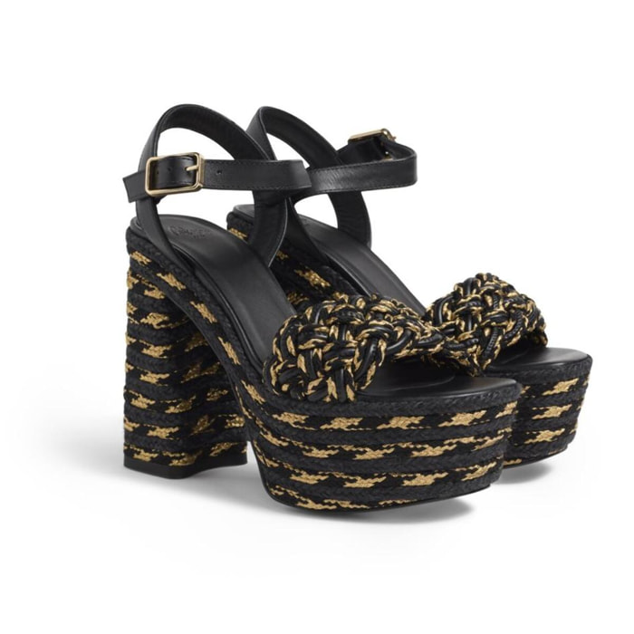 Sandalia en piel con tacón de 13 cm