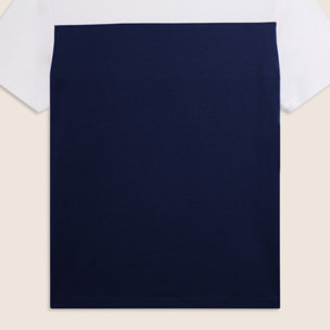 T-shirt colour block con inserto logato