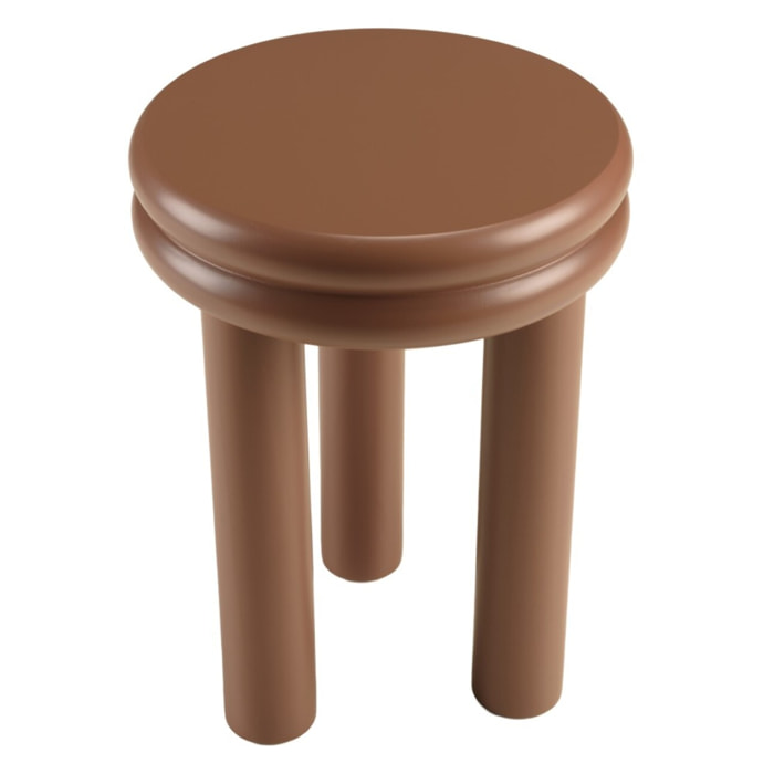 AGATHE - Table d'appoint ronde en bois peint terracotta D35cm