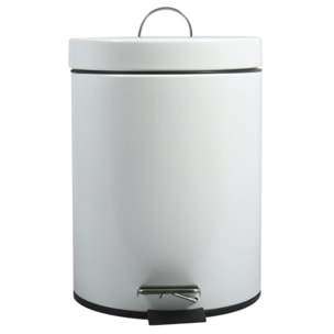 Poubelle à pédale Inox 5L Blanc MSV