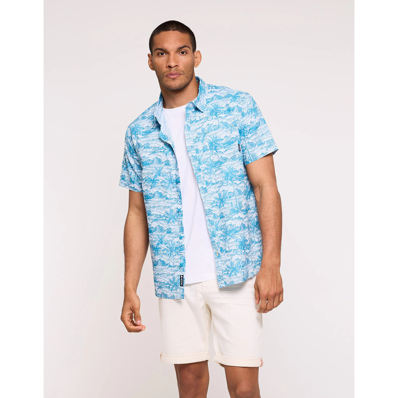 Camisa Manga Corta Azul - Nicoleto