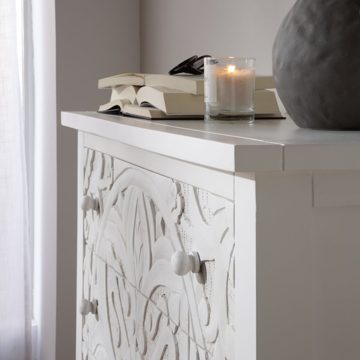 Commode Indira -bois massif de manguier-couleur  100 x 95 x 40 cm