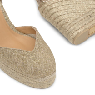 Alpargatas de cuña de mujer Chiara cierre mediante lazada y doble plataforma