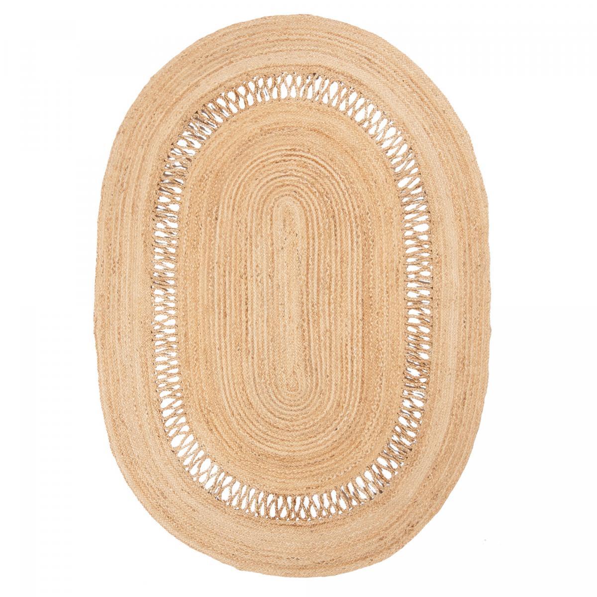 Tapis jute fait main motif géométrique JEDU