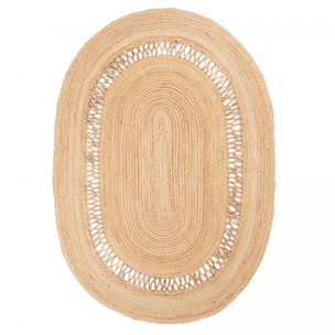 Tapis jute fait main motif géométrique JEDU