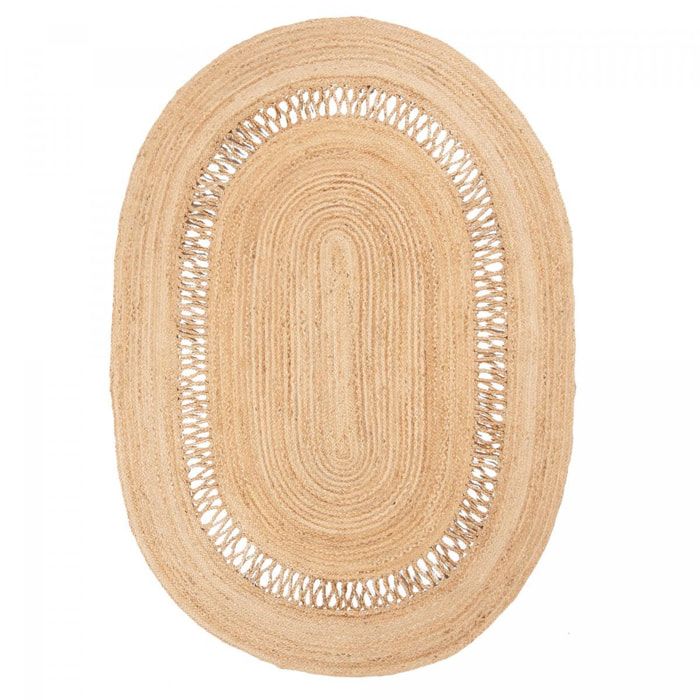 Tapis jute fait main motif géométrique JEDU