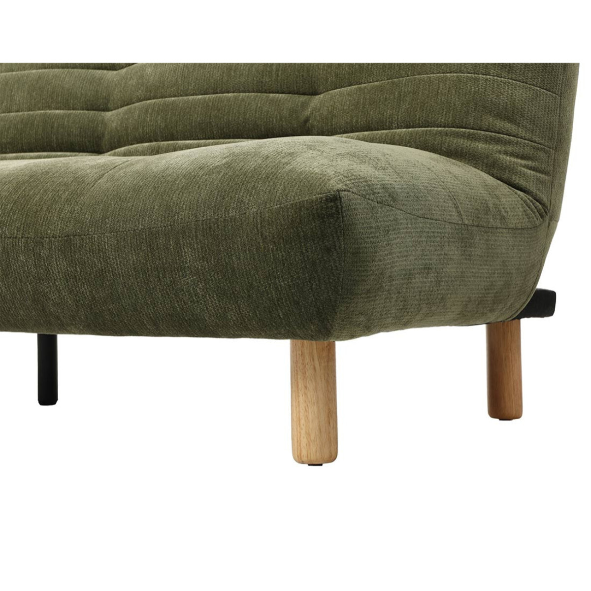 Soan - Banquette 3 places convertible clic-clac en velours texturé - Vert
