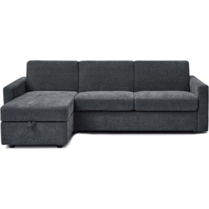 Canapé d'angle réversible et convertible express en tissu "Celia" - 3 places - Gris