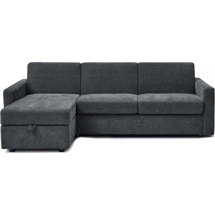 Canapé d'angle réversible et convertible express en tissu "Celia" - 3 places - Gris
