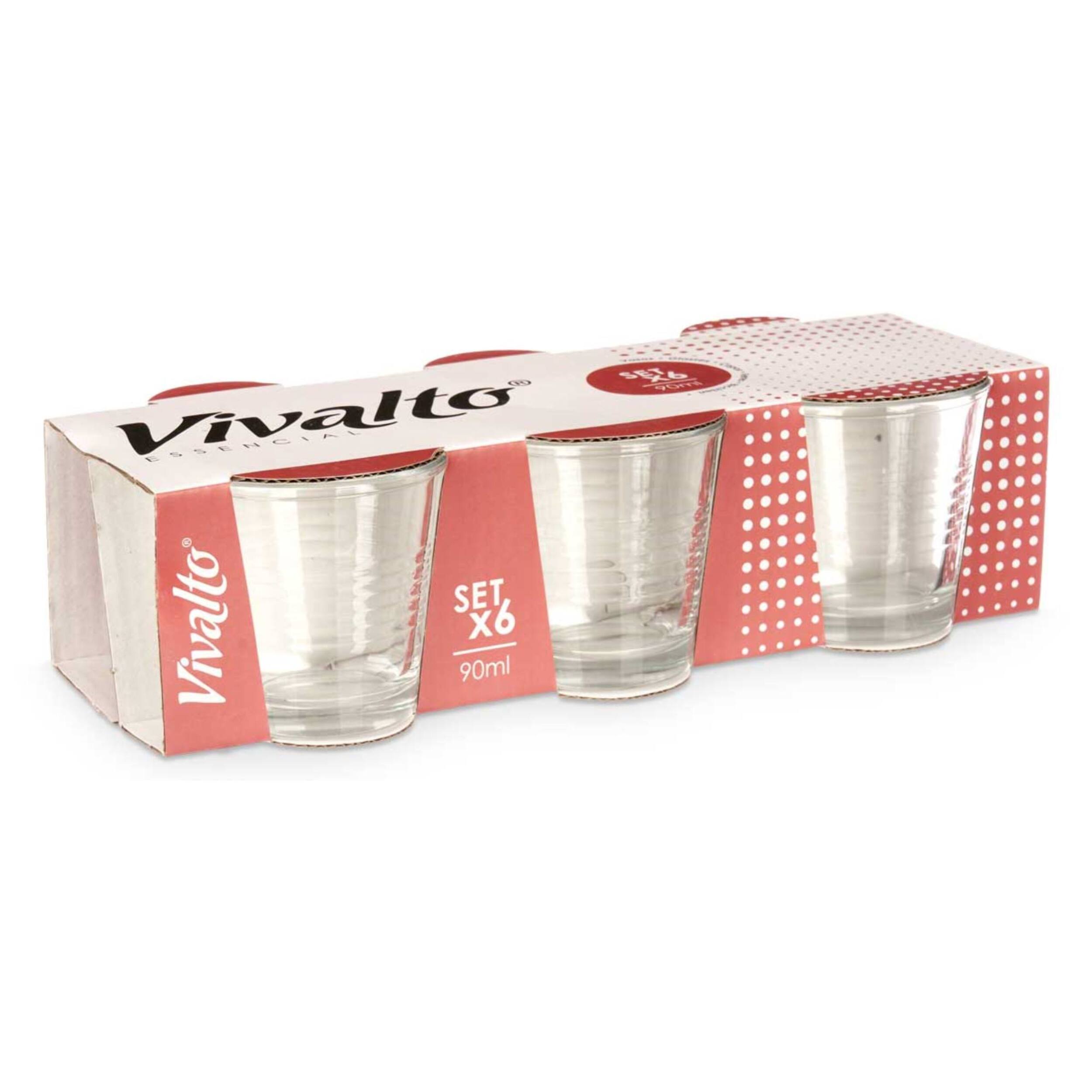 Set 6 vasos cafe 90ml colección vivalto