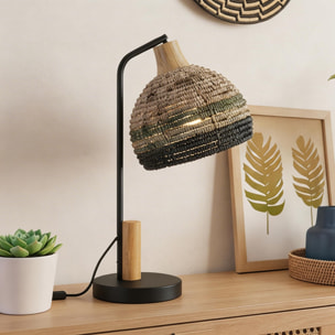 Forlight Korg pie de salon con pantalla de cuerda natural para bombilla E27