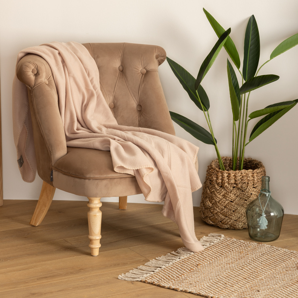 Plaid polaire - polaire - beige - 125x150 cm