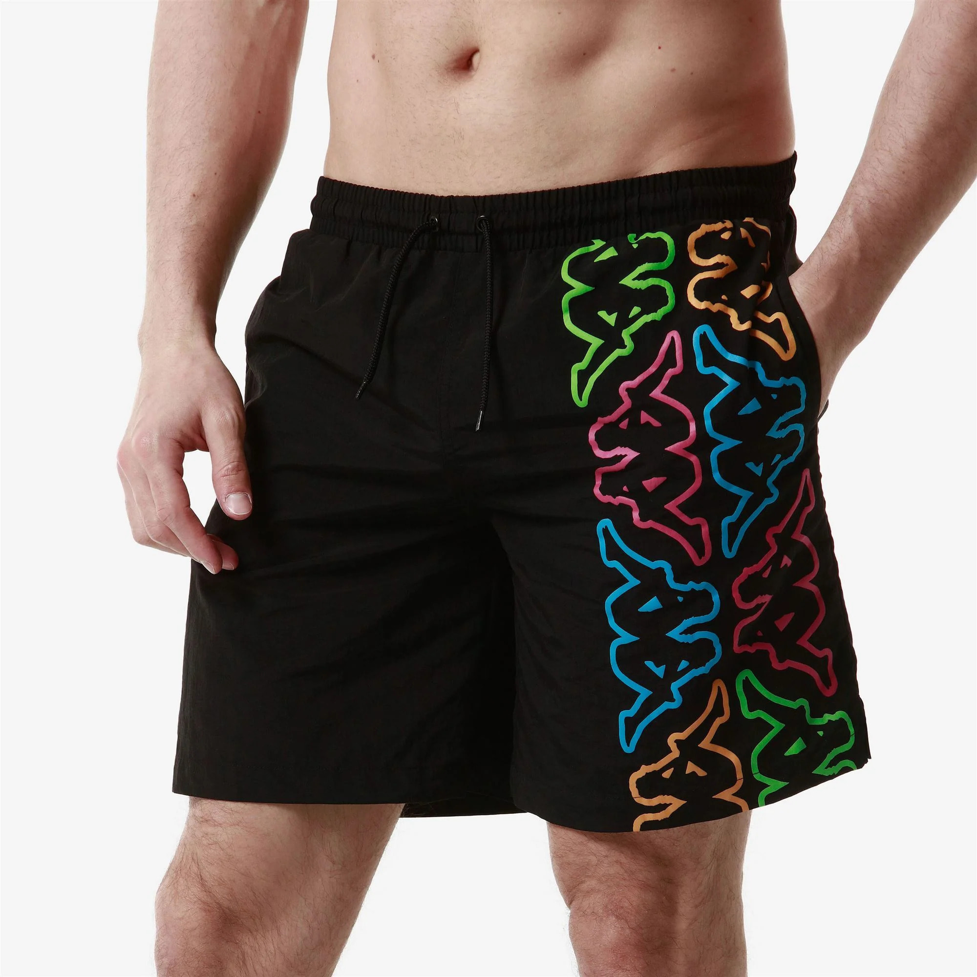 Kappa - Costumi da Bagno Uomo Nero - Logo Fokiko