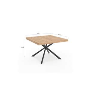 Table repas Brixton pieds spider - Bois - Noir