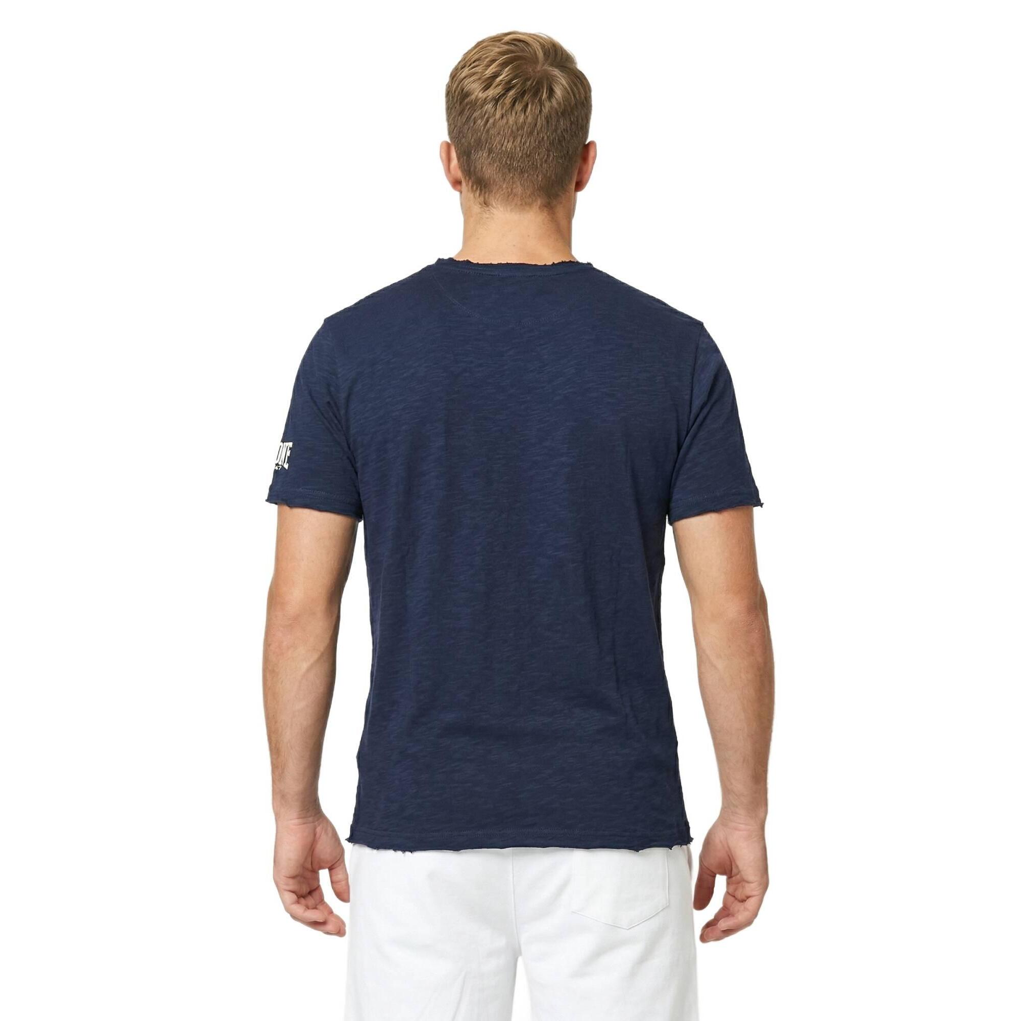 Camiseta de manga corta para hombre de tejido slub con pequeño logo.