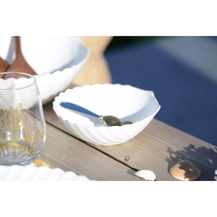 Lot de 6 Bol coquillage blanc 13.3cm